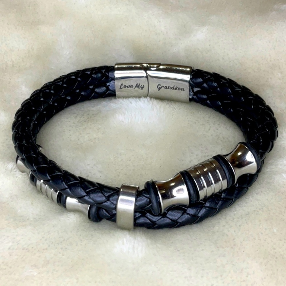 Woven Leather Magnetic Bracelet